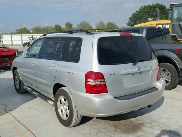 JTEGD21A630047295 - 2003 TOYOTA HIGHLANDER SILVER photo 3