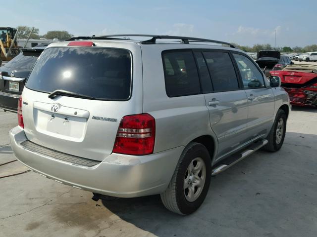 JTEGD21A630047295 - 2003 TOYOTA HIGHLANDER SILVER photo 4