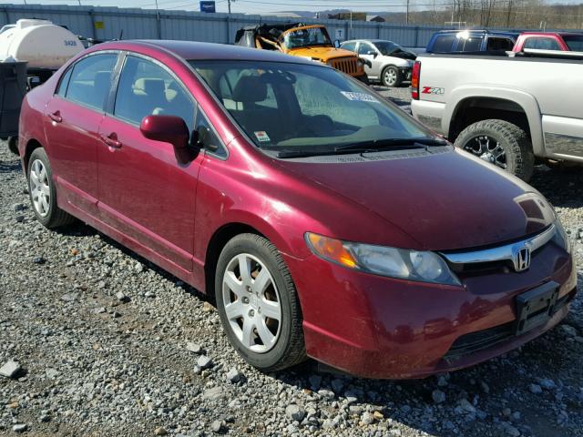 1HGFA16558L023561 - 2008 HONDA CIVIC LX RED photo 1