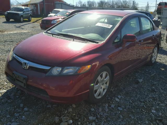 1HGFA16558L023561 - 2008 HONDA CIVIC LX RED photo 2