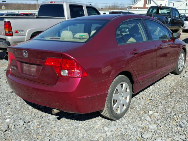 1HGFA16558L023561 - 2008 HONDA CIVIC LX RED photo 4