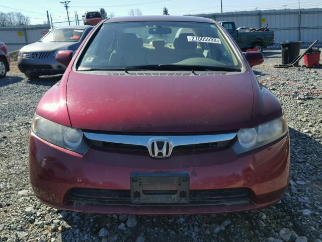 1HGFA16558L023561 - 2008 HONDA CIVIC LX RED photo 9