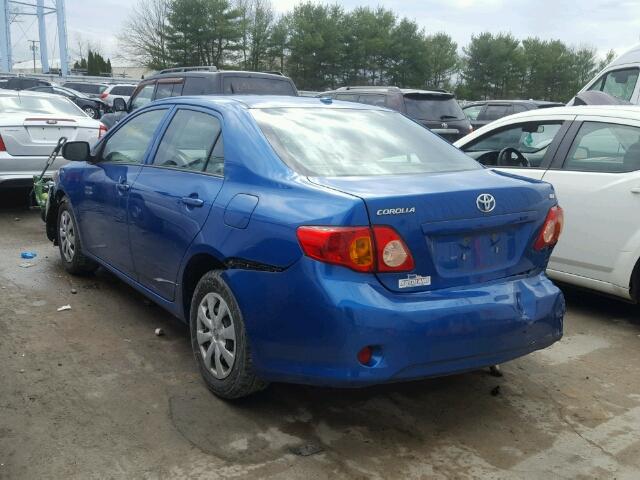 2T1BU40E39C067596 - 2009 TOYOTA COROLLA BA BLUE photo 3