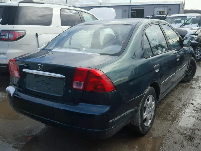 1HGES16581L014447 - 2001 HONDA CIVIC LX GREEN photo 4