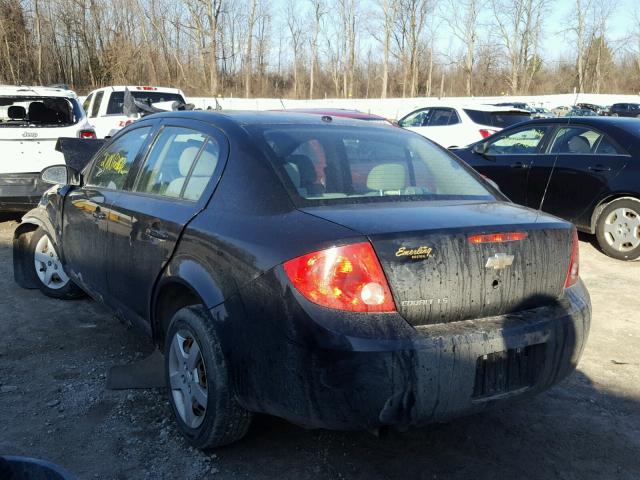 1G1AK58F187236916 - 2008 CHEVROLET COBALT LS BLACK photo 3