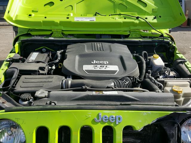 1C4AJWAGXCL268279 - 2012 JEEP WRANGLER S მწვანე ფოტო 7