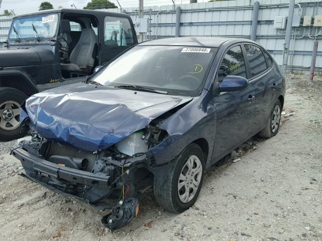 KMHDU4AD8AU839284 - 2010 HYUNDAI ELANTRA BL BLUE photo 2