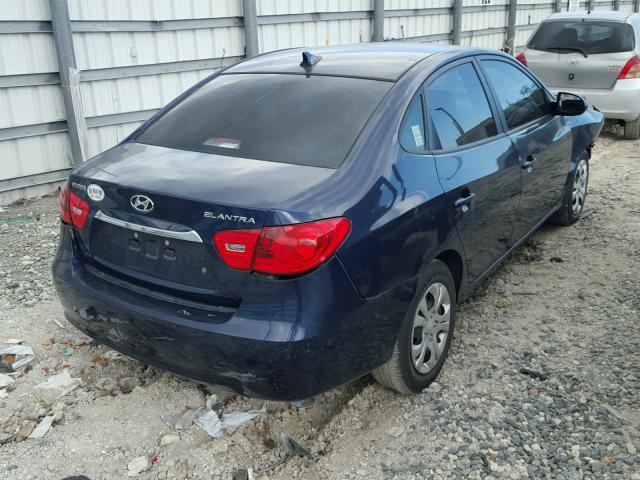 KMHDU4AD8AU839284 - 2010 HYUNDAI ELANTRA BL BLUE photo 4