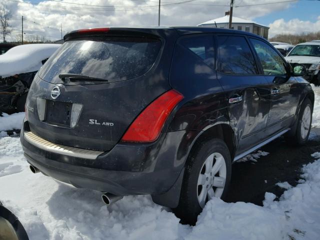 JN8AZ08W96W545742 - 2006 NISSAN MURANO SL BLACK photo 4