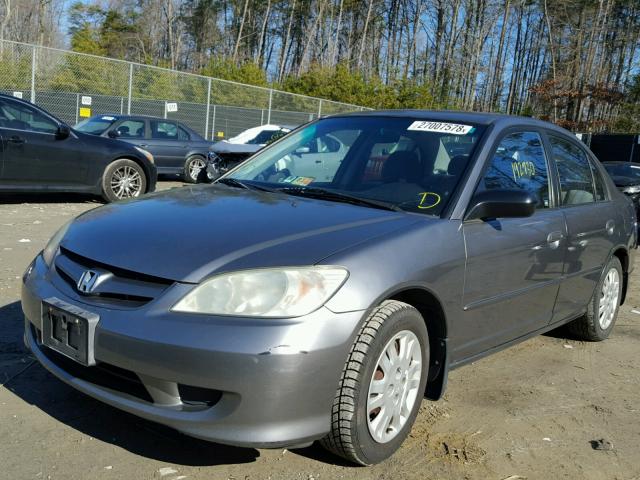 2HGES155X4H539948 - 2004 HONDA CIVIC LX GRAY photo 2