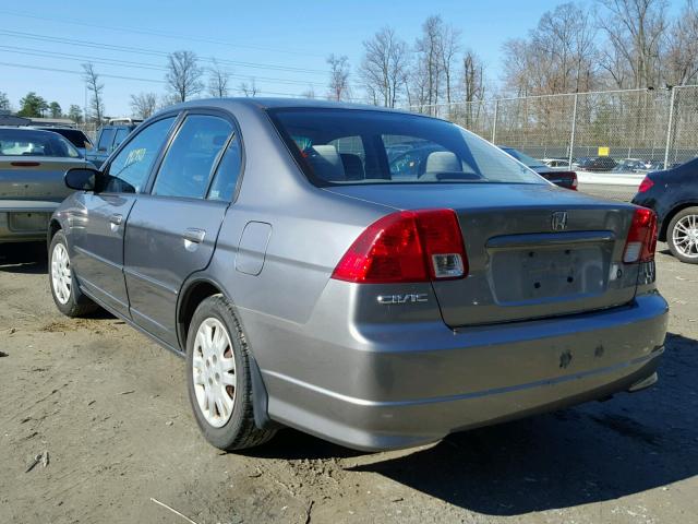 2HGES155X4H539948 - 2004 HONDA CIVIC LX GRAY photo 3