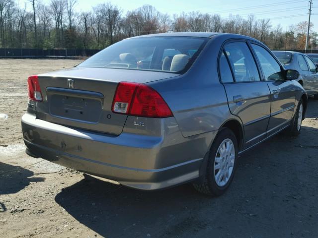 2HGES155X4H539948 - 2004 HONDA CIVIC LX GRAY photo 4