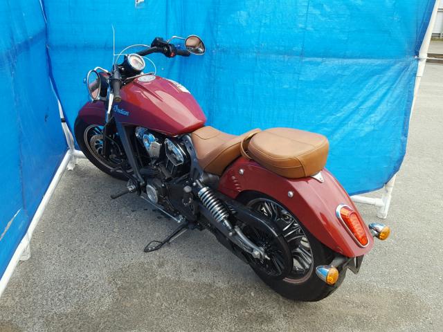 56KMSB004G3110379 - 2016 INDIAN MOTORCYCLE CO. SCOUT BURGUNDY photo 3