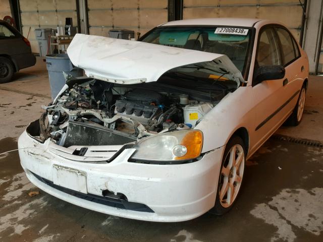 2HGES16231H563430 - 2001 HONDA CIVIC DX WHITE photo 2