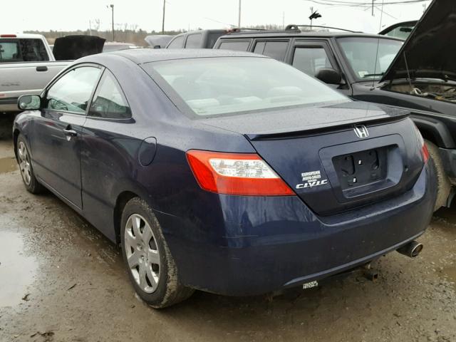 2HGFG12657H564540 - 2007 HONDA CIVIC LX BLUE photo 3