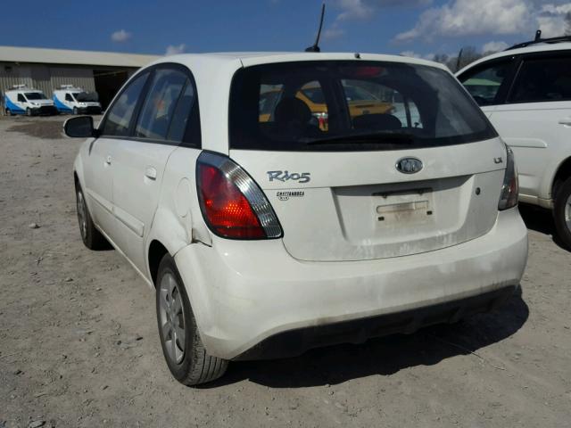 KNADH5A36A6659695 - 2010 KIA RIO LX WHITE photo 3