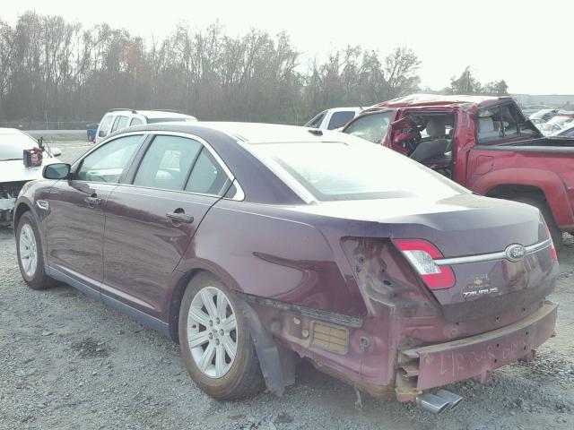 1FAHP2DW6BG101195 - 2011 FORD TAURUS SE MAROON photo 3