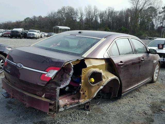 1FAHP2DW6BG101195 - 2011 FORD TAURUS SE MAROON photo 4