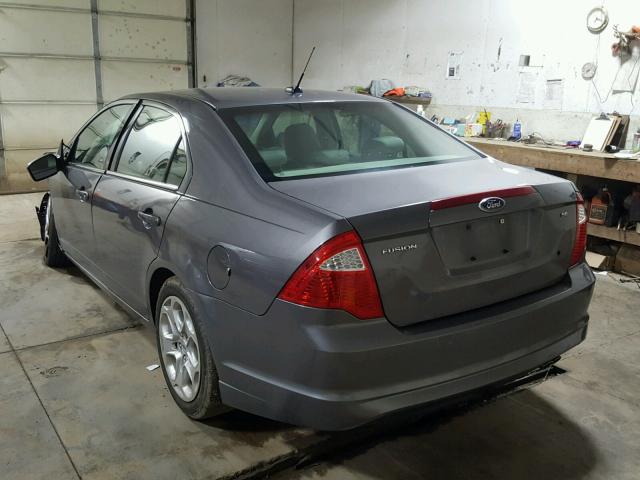 3FAHP0HA8AR338281 - 2010 FORD FUSION SE GRAY photo 3