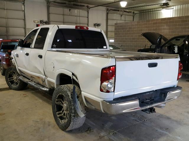 3D7KS28A67G815861 - 2007 DODGE RAM 2500 S WHITE photo 3