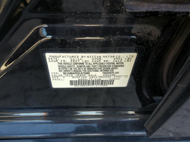 3N1AB6AP2CL673380 - 2012 NISSAN SENTRA 2.0 BLACK photo 10