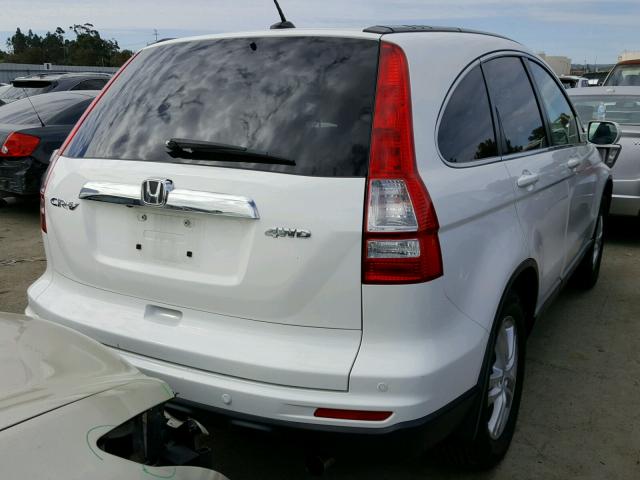 JHLRE4H72AC011229 - 2010 HONDA CR-V EXL WHITE photo 4