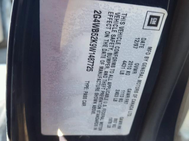 2G4WB52K9W1487725 - 1998 BUICK REGAL LS 蓝色 照片 10