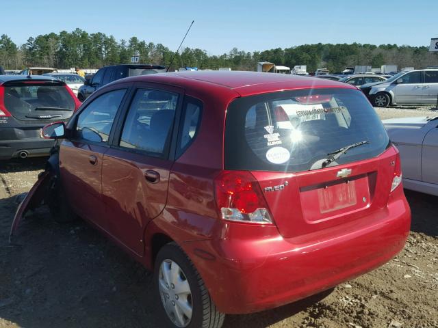 KL1TD666X7B780692 - 2007 CHEVROLET AVEO BASE Bordo fotoğraf 3