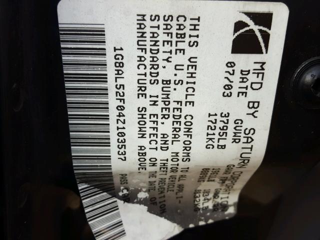 1G8AL52F04Z103537 - 2004 SATURN ION LEVEL 银色 照片 10