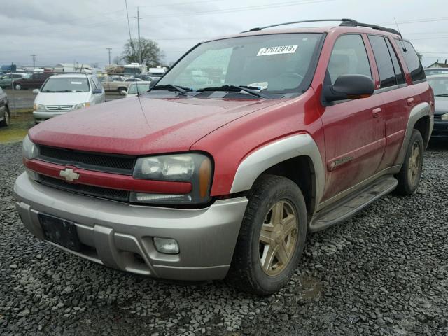 1GNDT13S922354139 - 2002 CHEVROLET TRAILBLAZE RED photo 2