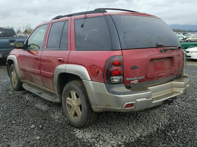 1GNDT13S922354139 - 2002 CHEVROLET TRAILBLAZE RED photo 3