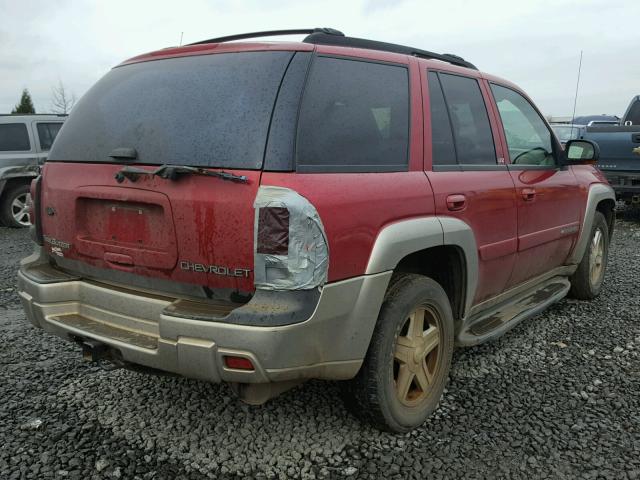 1GNDT13S922354139 - 2002 CHEVROLET TRAILBLAZE RED photo 4