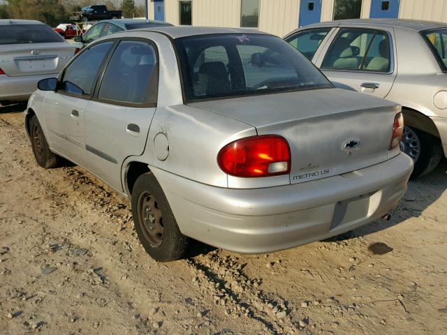 2C1MR522XX6717457 - 1999 CHEVROLET METRO LSI SILVER photo 3