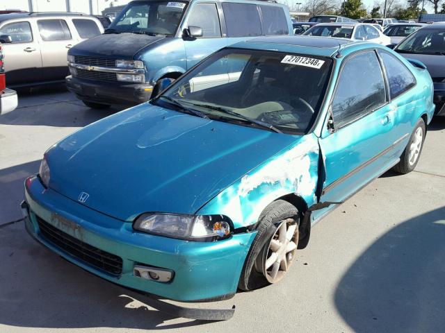 1HGEJ1265PL023911 - 1993 HONDA CIVIC EX GREEN photo 2