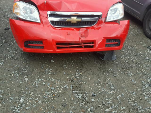 KL1TD5DE4BB126106 - 2011 CHEVROLET AVEO LS RED photo 9