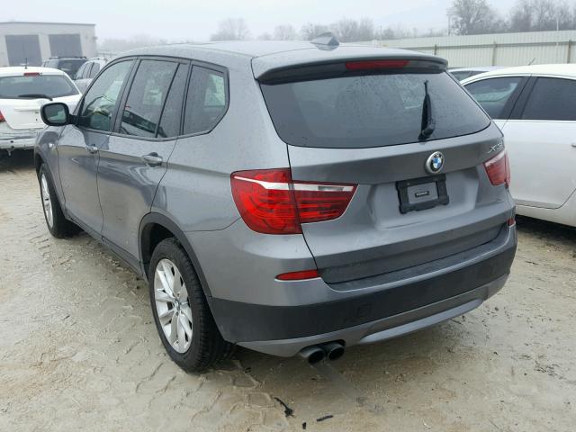 5UXWX9C53D0A25189 - 2013 BMW X3 XDRIVE2 GRAY photo 3