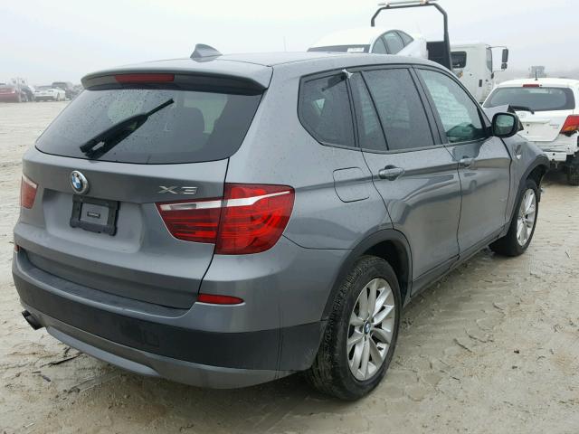 5UXWX9C53D0A25189 - 2013 BMW X3 XDRIVE2 GRAY photo 4