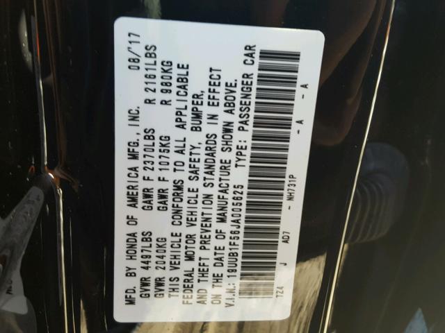 19UUB1F56JA005625 - 2018 ACURA TLX TECH BLACK photo 10