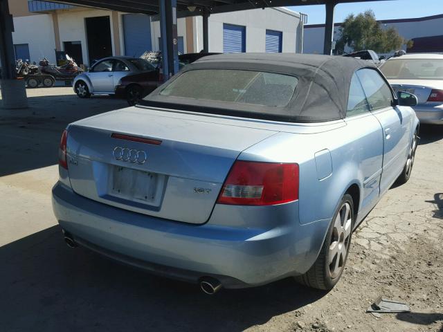 WAUAC48H24K015670 - 2004 AUDI A4 1.8 CAB BLUE photo 4