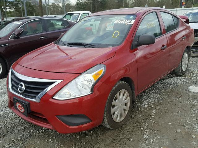 3N1CN7AP7FL923321 - 2015 NISSAN VERSA S RED photo 2