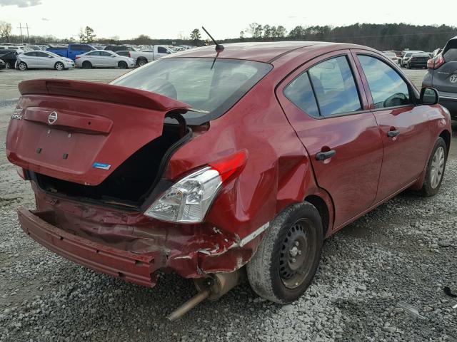 3N1CN7AP7FL923321 - 2015 NISSAN VERSA S RED photo 4