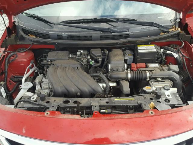 3N1CN7AP7FL923321 - 2015 NISSAN VERSA S RED photo 7