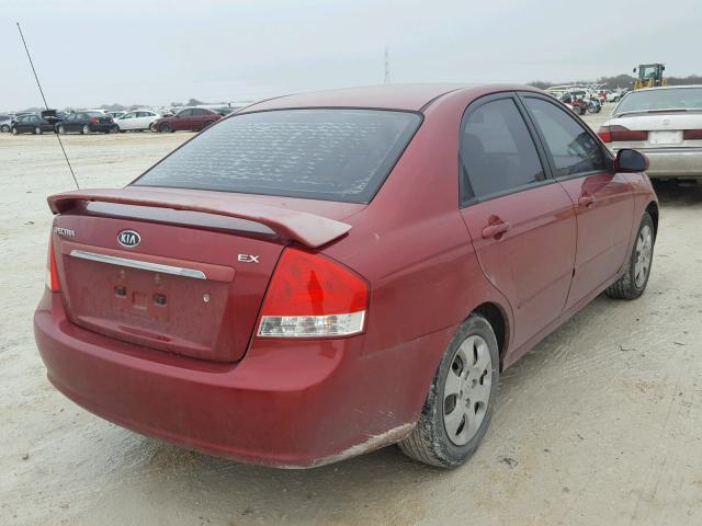 KNAFE121385518512 - 2008 KIA SPECTRA EX MAROON photo 4