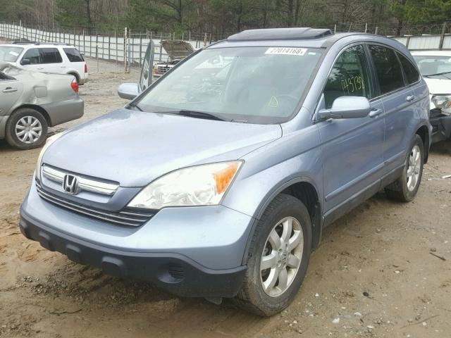 5J6RE48778L050741 - 2008 HONDA CR-V EXL BLUE photo 2