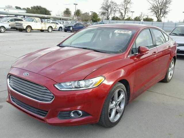 3FA6P0H90ER128633 - 2014 FORD FUSION SE RED photo 2