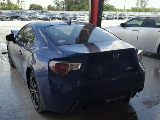 JF1ZNAA17F8708087 - 2015 TOYOTA SCION FR-S BLUE photo 3