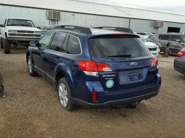 4S4BRCGC7A3340421 - 2010 SUBARU OUTBACK 2. BLUE photo 3