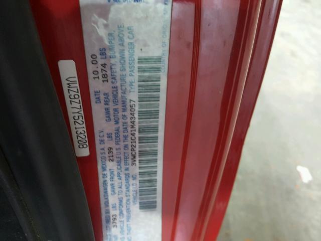 3VWCP21C41M434057 - 2001 VOLKSWAGEN NEW BEETLE 红色 照片 10