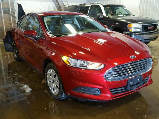 3FA6P0G75DR125726 - 2013 FORD FUSION S RED photo 1