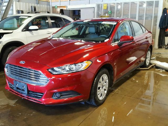 3FA6P0G75DR125726 - 2013 FORD FUSION S RED photo 2